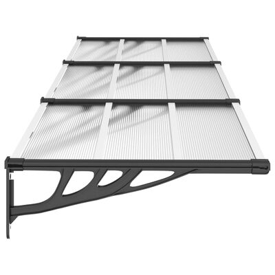 vidaXL Deurluifel 297,5x90 cm polycarbonaat zwart en transparant