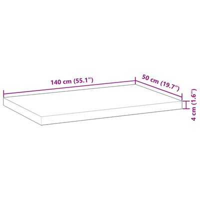 vidaXL Wastafelblad 140x50x4 cm onbehandeld massief acaciahout