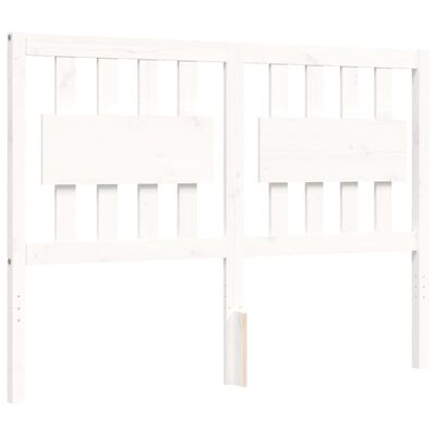 vidaXL Bedframe met hoofdbord massief hout wit