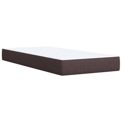 vidaXL Boxspring met matras stof donkerbruin 100x200 cm