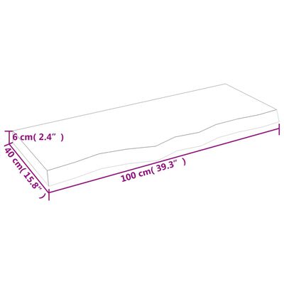 vidaXL Tafelblad 100x40x(2-6)cm behandeld massief eikenhout lichtbruin