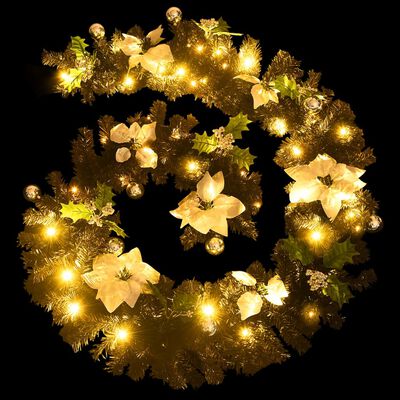 vidaXL Kerstslinger met LED-lampjes 2,7 m PVC zwart