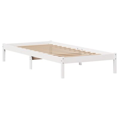 vidaXL Bedframe zonder matras massief grenenhout wit 90x200 cm