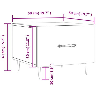 vidaXL Salontafel 50x50x40 cm bewerkt hout zwart