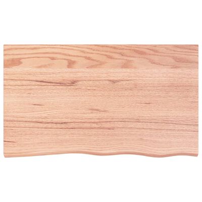 vidaXL Tafelblad 100x60x2 cm behandeld massief eikenhout lichtbruin