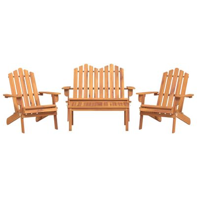 vidaXL 4-delige Loungeset Adirondack massief acaciahout