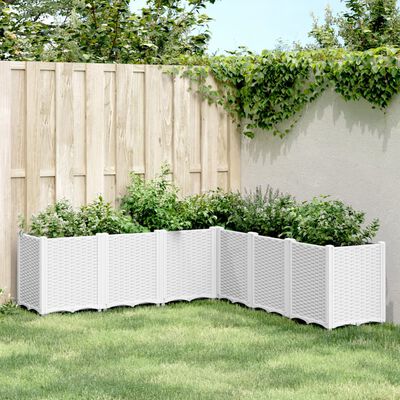 vidaXL Plantenbak 160x160x53 cm polypropeen wit