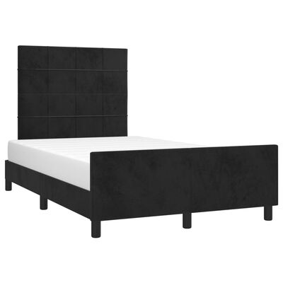 vidaXL Bedframe met hoofdbord fluweel zwart 120x190 cm