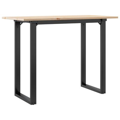 vidaXL Eettafel O-frame 100x50x75 cm massief grenenhout en gietijzer