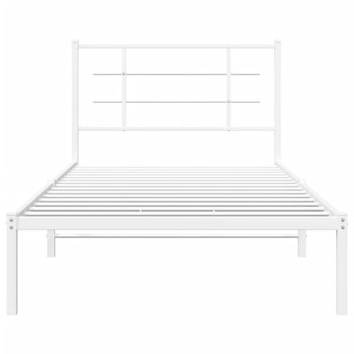 vidaXL Bedframe met hoofdbord metaal wit 100x200 cm