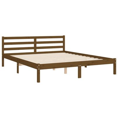 vidaXL Bedframe met hoofdbord hout honingbruin 160x200 cm