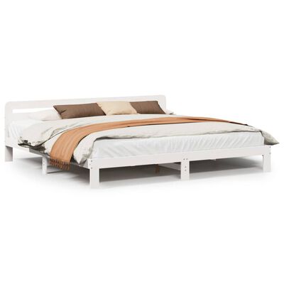 vidaXL Bedframe zonder matras massief grenenhout wit 180x200 cm