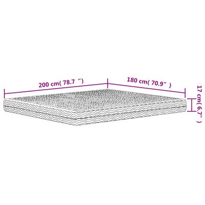 vidaXL Schuimmatras hardheid H2 H3 180x200 cm wit