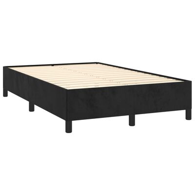 vidaXL Boxspring met matras fluweel zwart 120x190 cm