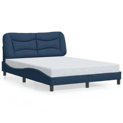 vidaXL Bedframe met LED-verlichting stof blauw 140x200 cm