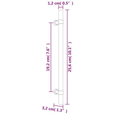 vidaXL Handvatten 20 st 192 mm roestvrij staal zilverkleurig