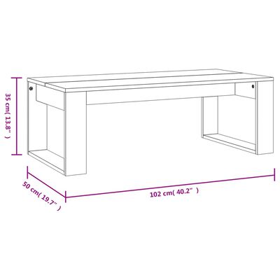 vidaXL Salontafel 102x50x35 cm bewerkt hout wit