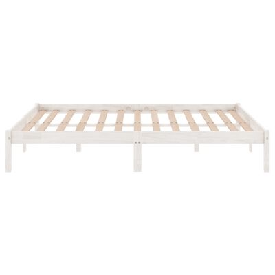 vidaXL Bedframe massief hout wit 150x200 cm