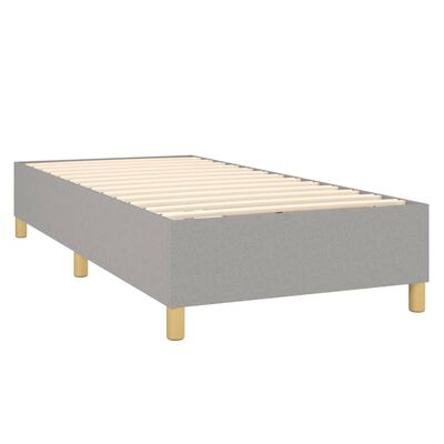 vidaXL Boxspring met matras stof lichtgrijs 90x200 cm