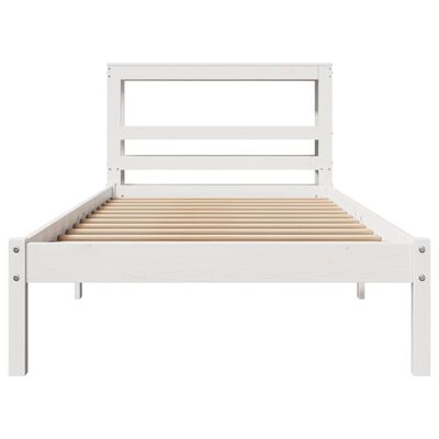 vidaXL Bedframe zonder matras massief grenenhout wit 90x200 cm