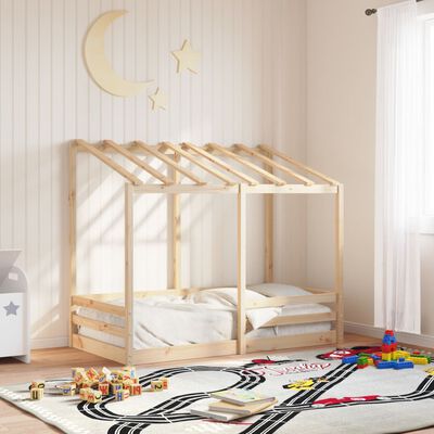 vidaXL Kinderbed met bedhuis 70x140 cm massief grenenhout