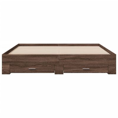 vidaXL Bedframe met lades bewerkt hout bruin eikenkleur 180x200 cm