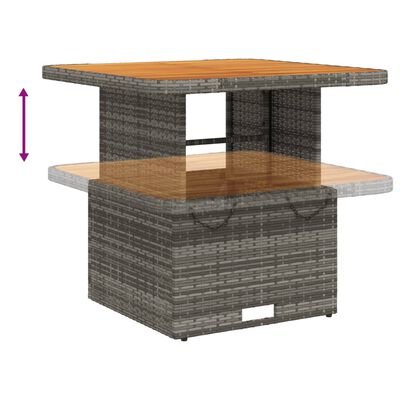 vidaXL 3-delige Bistroset met kussens poly rattan grijs