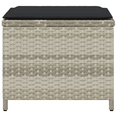 vidaXL Tuinkrukken 4 st met kussens 40x40x35 cm poly rattan lichtgrijs