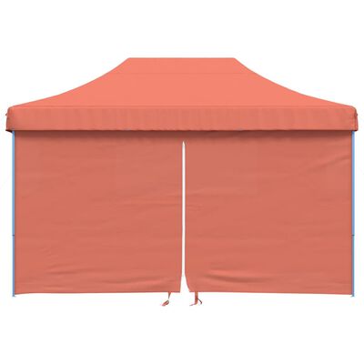 vidaXL Partytent inklapbaar pop-up met 4 zijwanden terracottakleurig