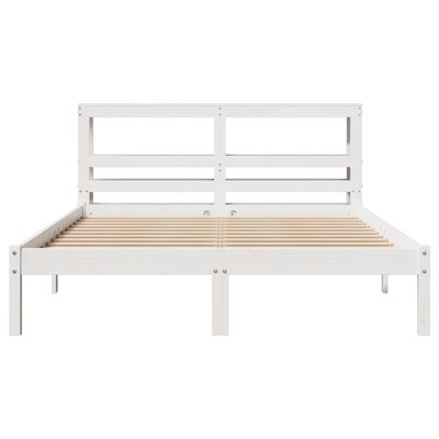 vidaXL Bedframe zonder matras massief grenenhout wit 120x190 cm