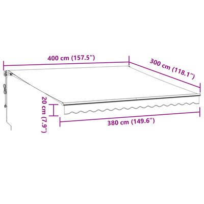 vidaXL Luifel automatisch uittrekbaar LED 400x300 cm antraciet en wit