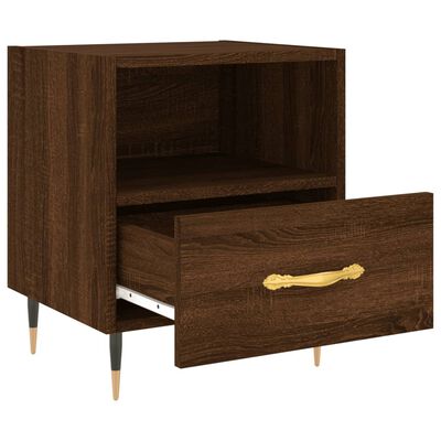 vidaXL Nachtkastjes 2 st 40x35x47,5 cm bewerkt hout bruin eikenkleur