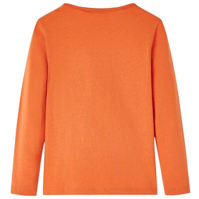 Kindershirt met lange mouwen 128 oranjebruin