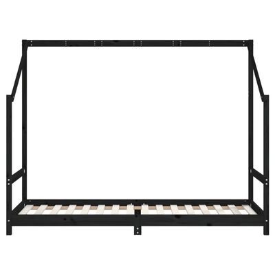 vidaXL Kinderbedframe 90x200 cm massief grenenhout zwart