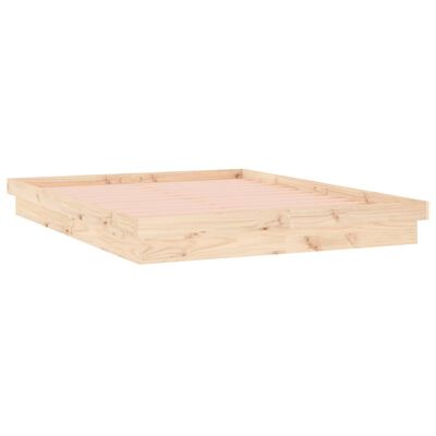 vidaXL Bedframe LED massief hout 140x200 cm