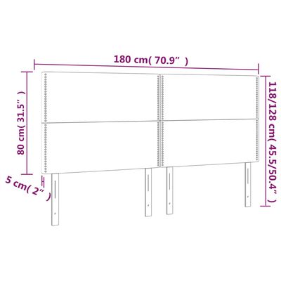 vidaXL Hoofdborden 4 st 90x5x78/88 cm stof blauw