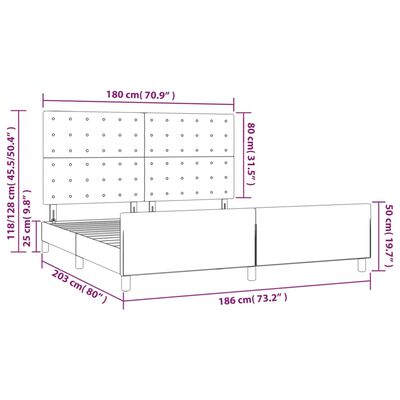 vidaXL Bedframe met hoofdbord kunstleer wit 180x200 cm