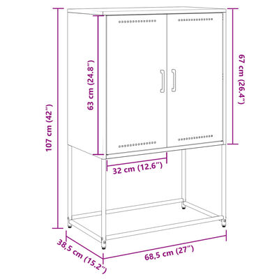 vidaXL Tv-meubel 68x39x60,5 cm staal olijfgroen