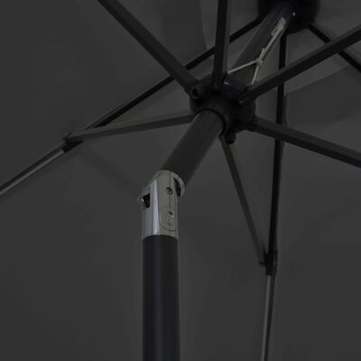 vidaXL Parasol met LED-verlichting en aluminium paal 300 cm antraciet