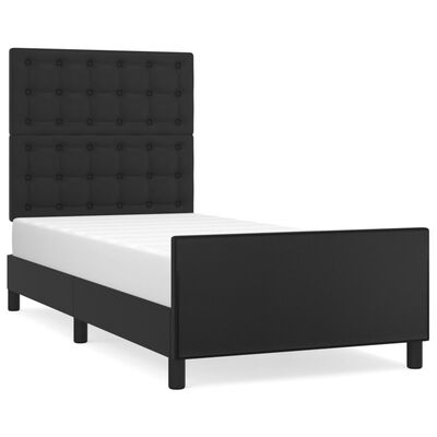 vidaXL Bedframe met hoofdbord kunstleer zwart 100x200 cm