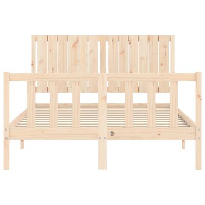 vidaXL Bedframe met hoofdbord massief hout 140x200 cm