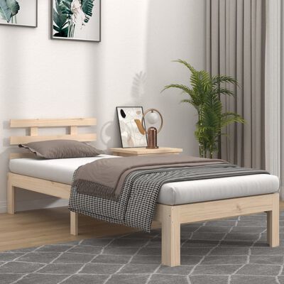 vidaXL Bedframe massief hout 75x190 cm