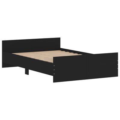 vidaXL Bedframe met hoofd- en voeteneinde zwart 120x200 cm