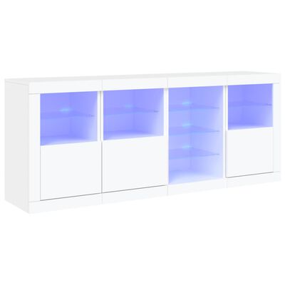 vidaXL Dressoir met LED-verlichting 164x37x67 cm wit