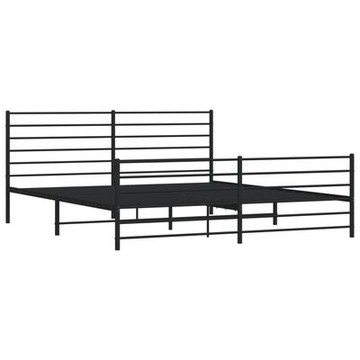 vidaXL Bedframe met hoofd- en voeteneinde metaal zwart 200x200 cm