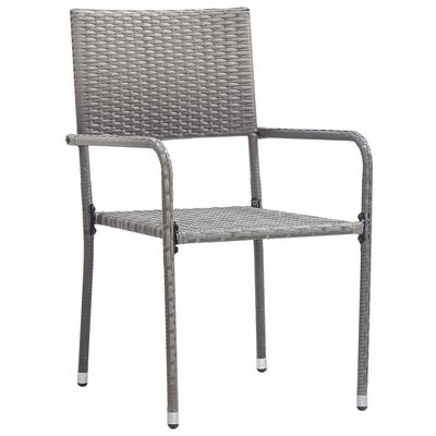 vidaXL Tuinstoelen 2 st stapelbaar poly rattan grijs