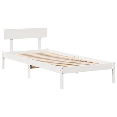 vidaXL Bedframe zonder matras massief grenenhout wit 90x200 cm