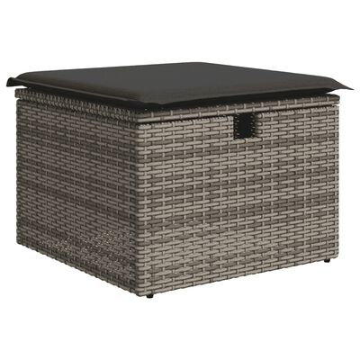 vidaXL 8-delige Loungeset met kussens poly rattan grijs