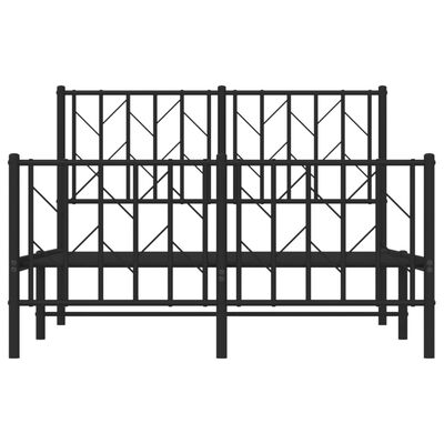 vidaXL Bedframe met hoofd- en voeteneinde metaal zwart 120x200 cm