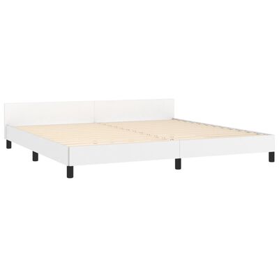 vidaXL Bedframe met hoofdbord kunstleer wit 200x200 cm